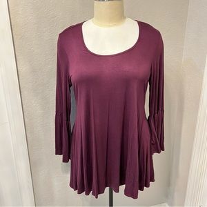 24Seven Apparel | Burgundy Bell Sleeve Tunic